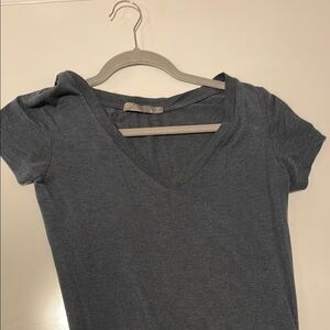 Women's V-Neck Top - Charcoal Blue